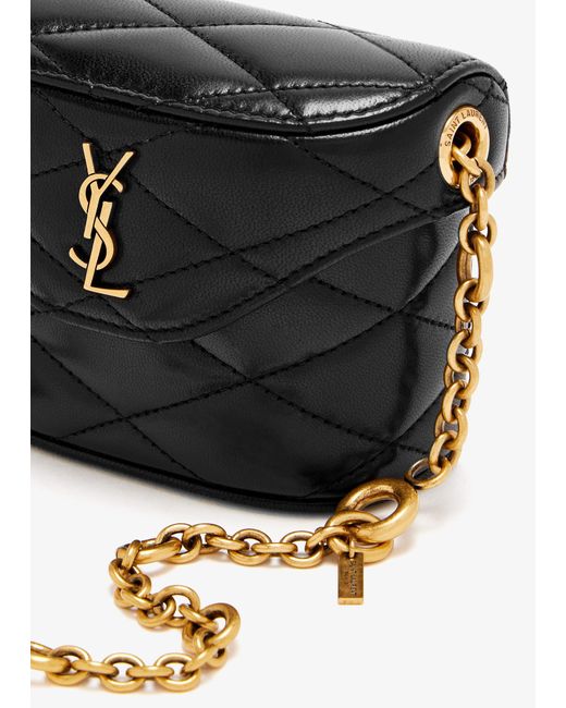 Saint Laurent Black June Micro Chain Belt Bag