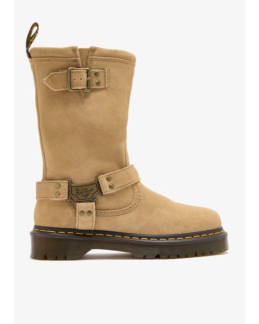 Dr. Martens Brown Anistone Hi Biker Boots