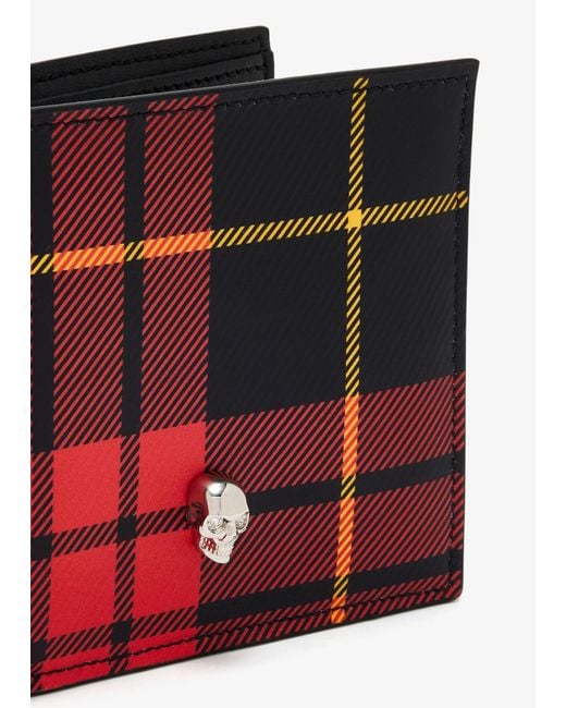 McQueen Red Skull Wallet for men
