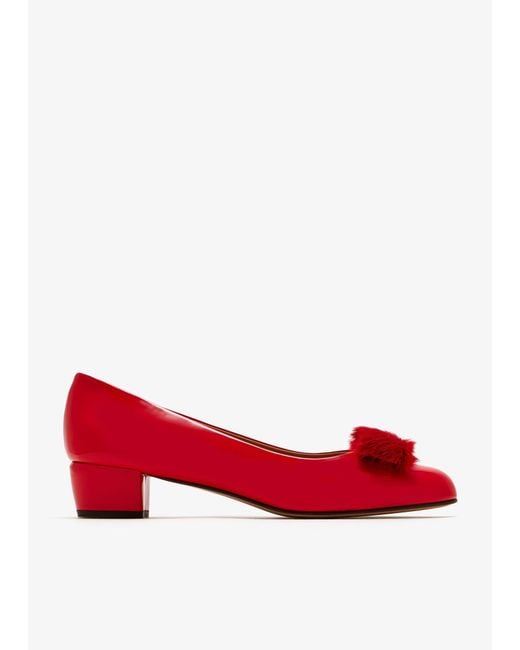 Ferragamo Red Vara Bow Pumps