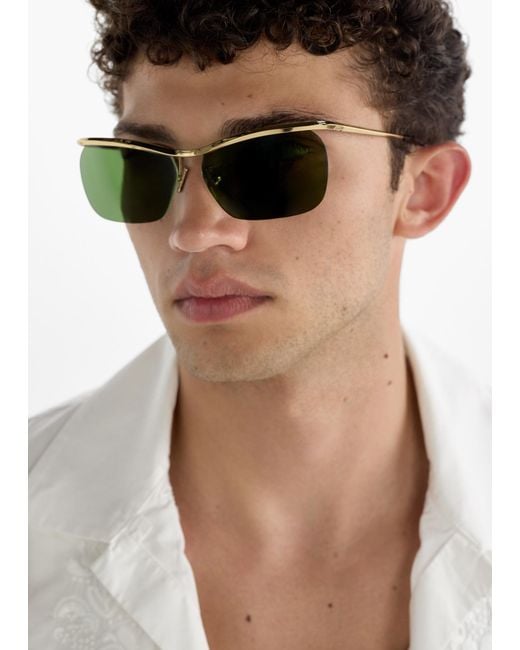 Céline Green Geometric Sunglasses for men