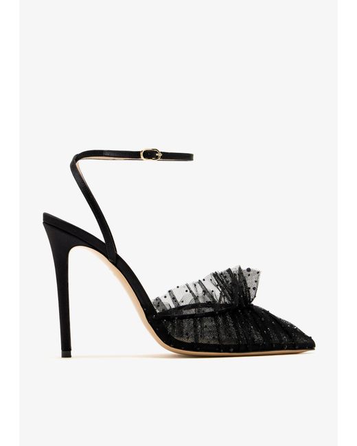 Andrea Wazen Black Franca Sparkle 105 Pumps