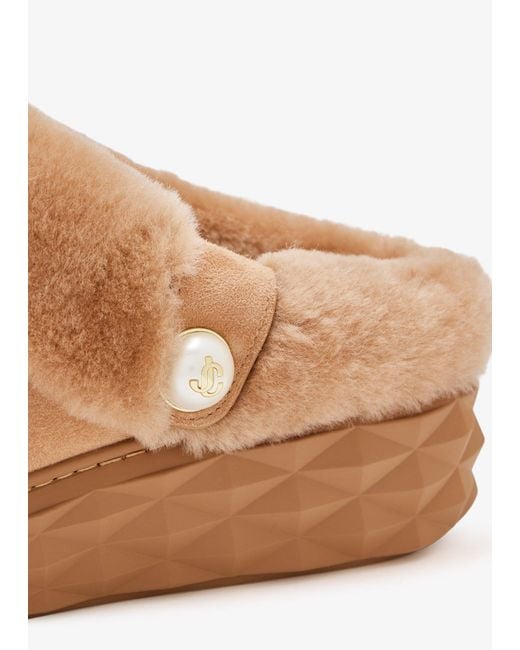 Jimmy Choo Brown Diamond Maxi Mules