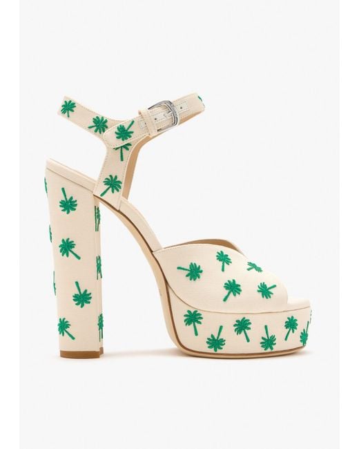 DUHA Green Palmdance Platform Sandals