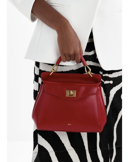 JW PEI Red Lucia Classic Top Handle Bag