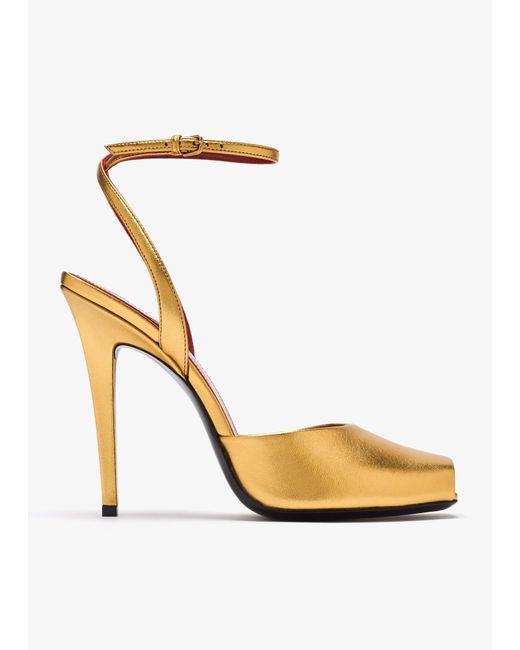 Saint Laurent Metallic Scandale Heel Sandals