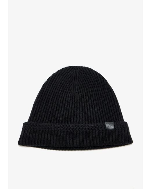 Tom Ford Black Cashmere Ribbed Beanie for men