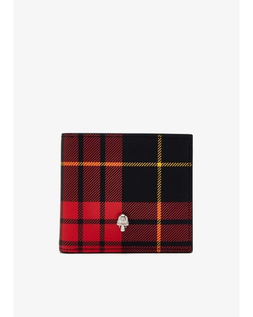 McQueen Red Skull Wallet for men
