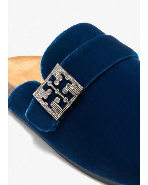 Tory Burch Blue Mellow Pavé Mules