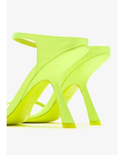 Mugler Yellow Square Toe Sandals