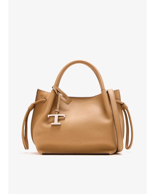 Tod's Metallic Small Leather Bucket Bag
