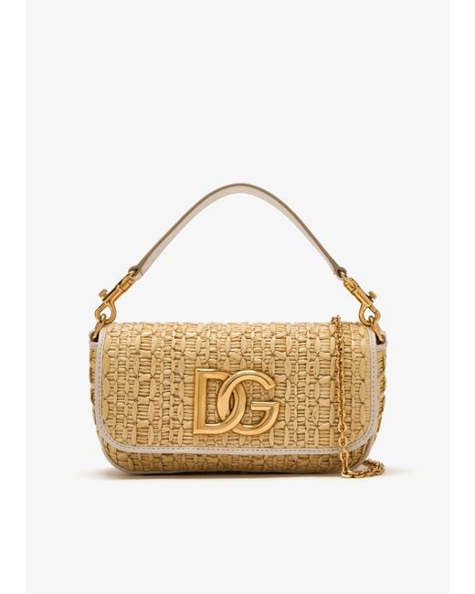 Dolce & Gabbana Metallic 3.5 Raffia Shoulder Bag