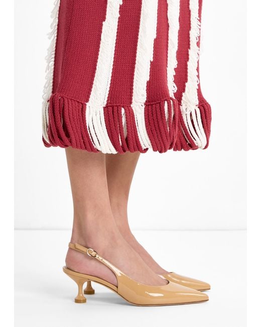 Stuart Weitzman White Stuartini 50 Slingback Pumps