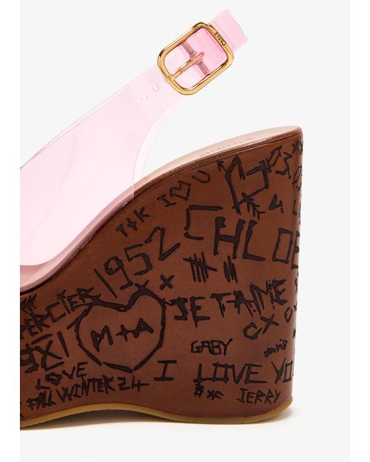 Chloé Brown Maxime Wedge Sandals