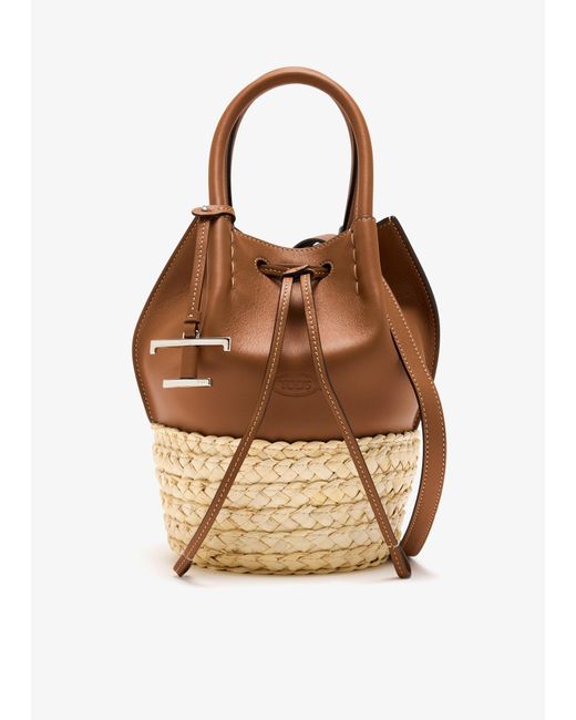 Tod's Brown Bux Mini Bucket Bag