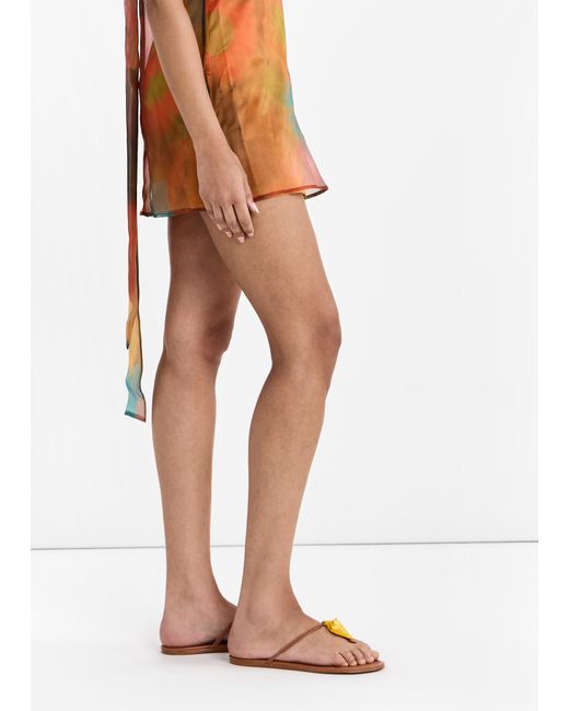 Farm Rio Brown Shell Flat Sandals