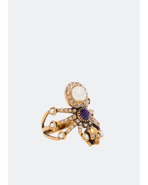 McQueen White Spider Ring Ottone