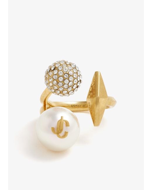 Jimmy Choo White Multi Charm Ring