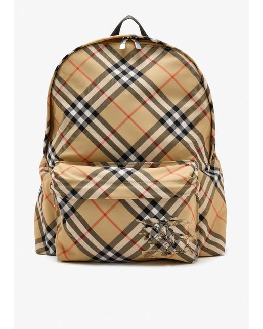 Burberry Gray Check Backpack for men