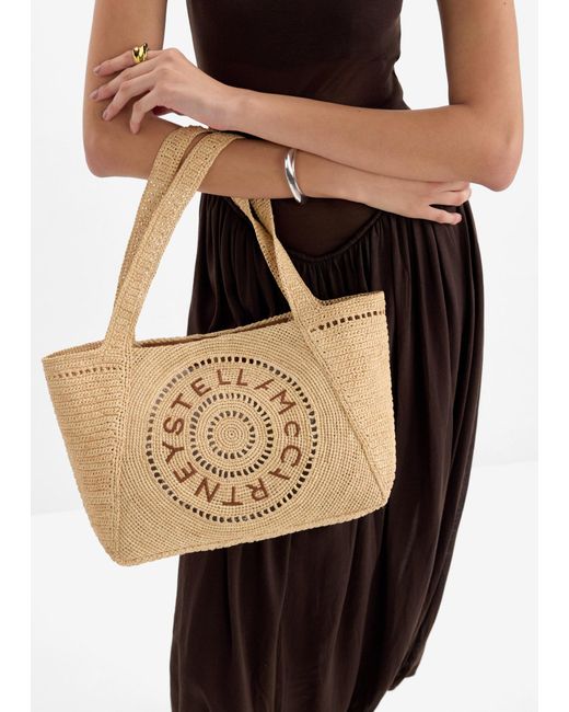Stella McCartney Natural Logo Raffia Tote Bag
