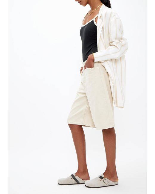 Brunello Cucinelli White Suede Clogs