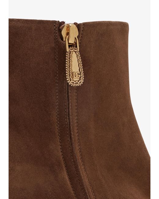 Dolce & Gabbana Brown Devotion Ankle Boots
