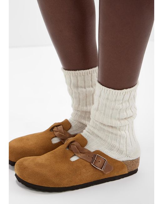Birkenstock Brown Boston Braided Narrow-Width Clogs