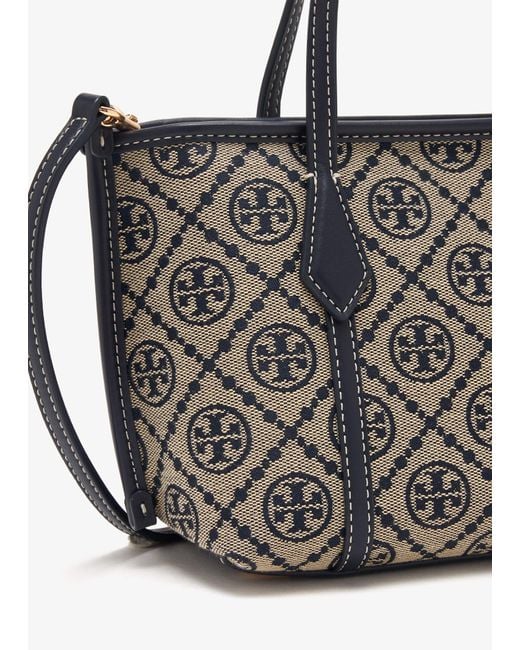 Tory Burch Blue Perry T Monogram Mini Tote Bag