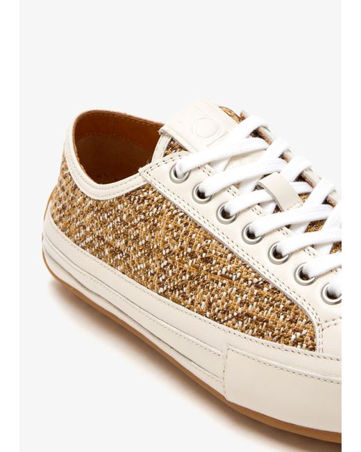 Tod's White Fabric And Leather Sneakers