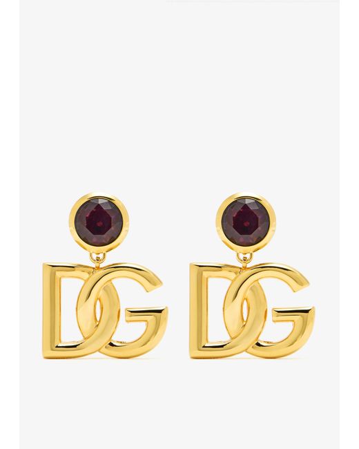 Dolce & Gabbana Metallic Dg Logo Clip-On Earrings