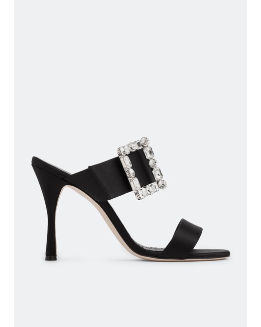 Manolo Blahnik Black Verda Sandals
