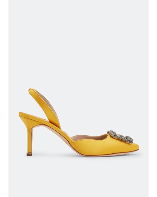 Manolo Blahnik Metallic Hangisli Slingback Pumps