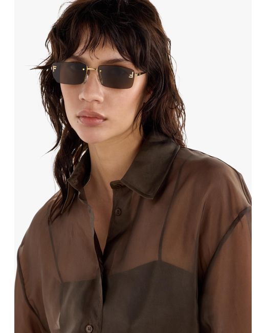 Fendi White First Crystal Sunglasses