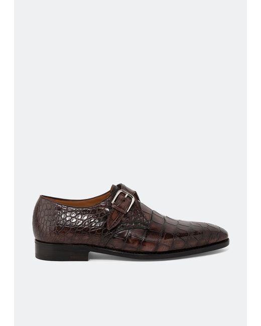 Faggioli Atelier Brown Bologna Monk Strap Shoes for men