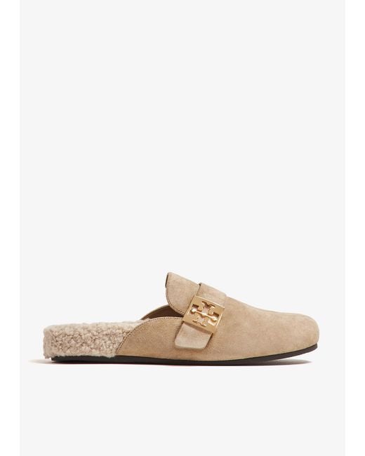 Tory Burch White Mellow Shearling Mules
