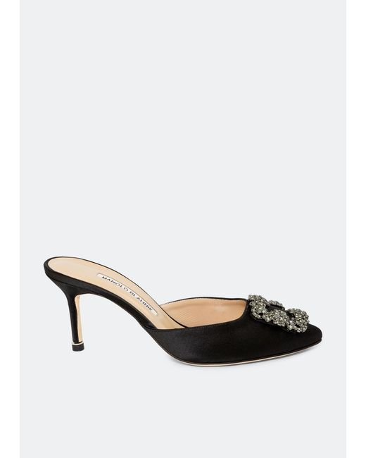 Manolo Blahnik White Hangisimu Mules