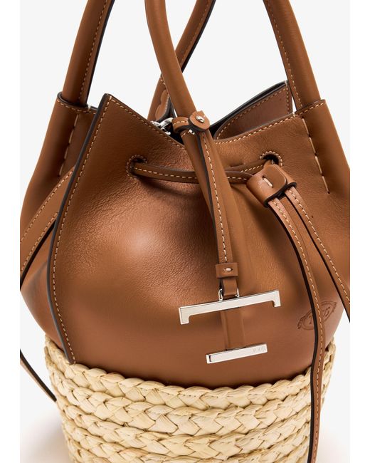 Tod's Brown Bux Mini Bucket Bag