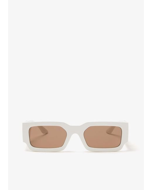 Versace White Rectangular Sunglasses for men
