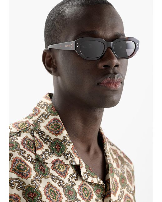 Céline Gray 3 Dots Oval Sunglasses for men