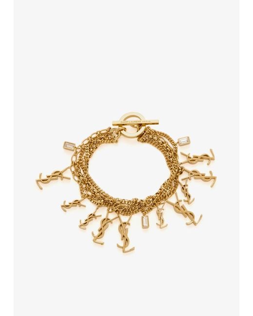 Saint Laurent Metallic Multi Cassandre Bracelet