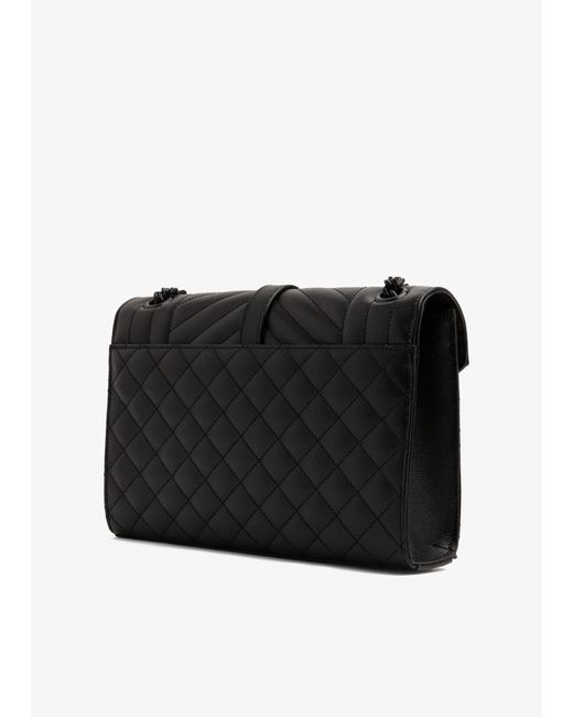 Saint Laurent Black Envelope Medium Chain Bag