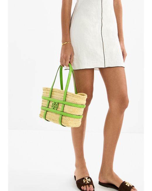 Tory Burch Green Ella Small Basket Bag