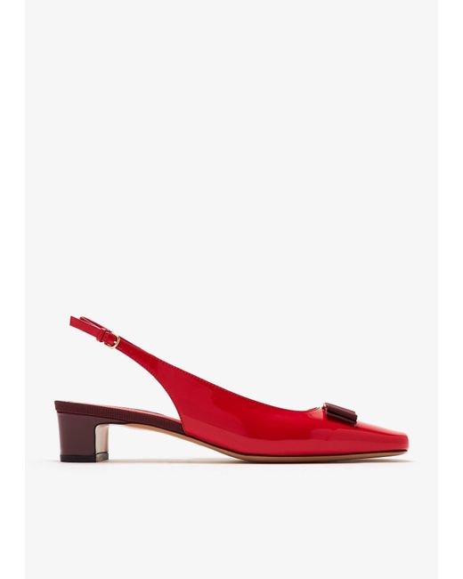 Ferragamo Red Vara Bow Slingback Pumps