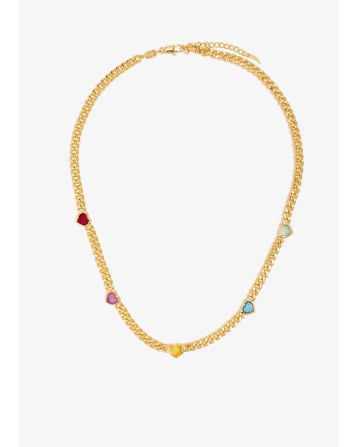 Missoma White Jelly Heart Gemstones Charm Necklace