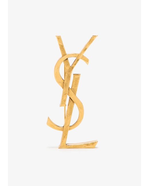 Saint Laurent White Cassandre Brooch