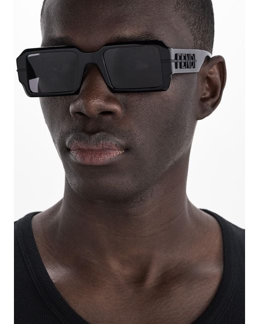 Fendi Gray Graphy Sunglasses for men