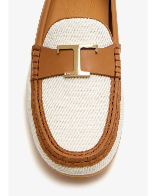 Tod's White T Timeless Loafers