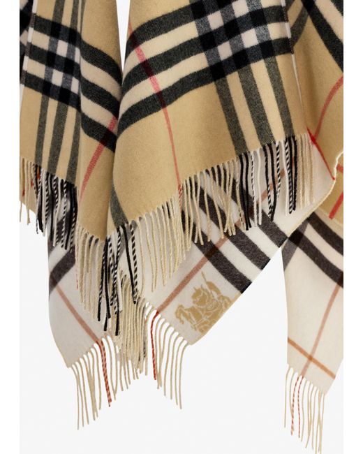 Burberry White Reversible Check Cape