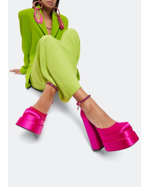 Versace Pink Medusa Aevitas Platform Pumps