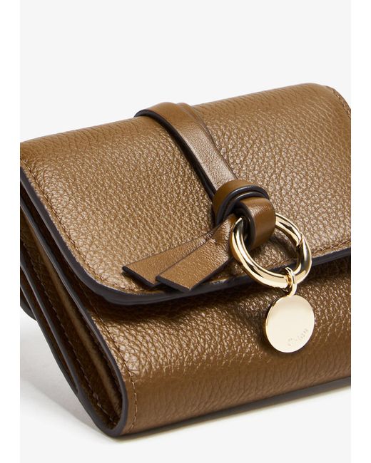 Chloé Brown Small Alphabet Tri-Fold Wallet
